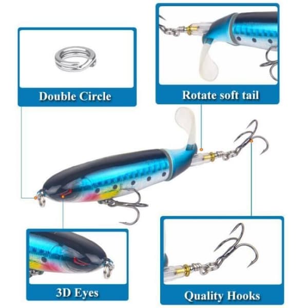 5 STK-15G-A--Whopper Plopper Minnow Hårt Drag Sett, Spinnende Hale Kunstige Agn, Materiale[DB]