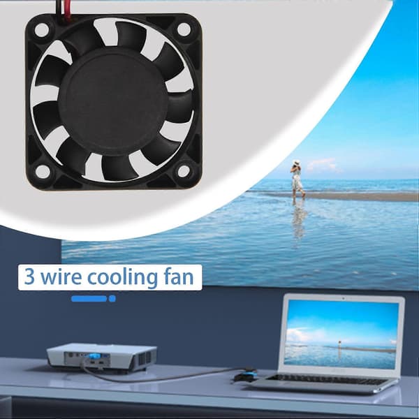 2 stk 3-bens 40mm Firkantet PC Computer Køleblæser DC 12V Sort