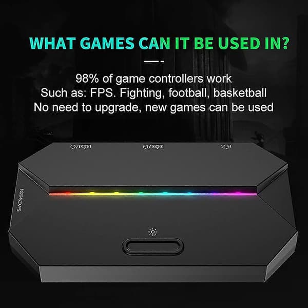G6l-omformer + enhånds tastatur + mus + musematte-sett for Switch Ps4 5 konsollkontrolleromformer