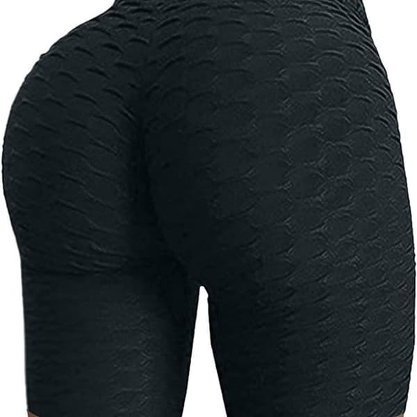 Berømte leggings, dame numseløftende yogabukser høje 08 sorte KLB