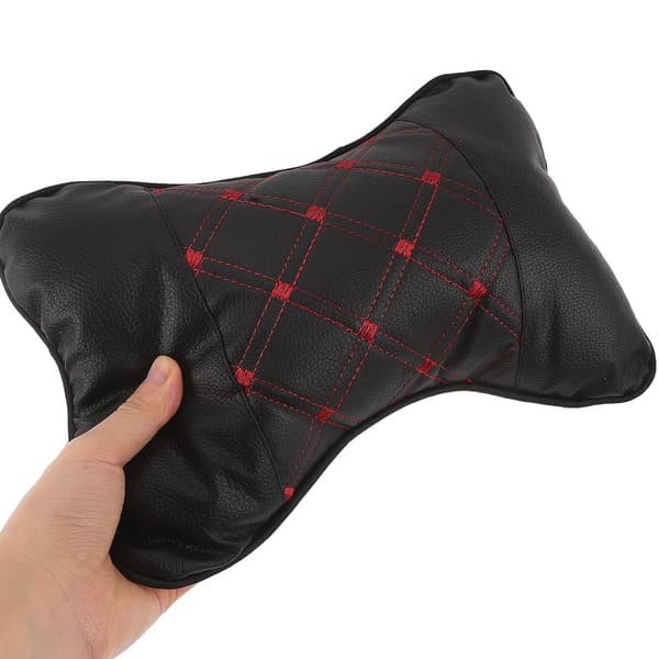 2-pack bilnackkudde av PP-bomull med ergonomiskt nackstöd i PU för huvud och nacke, enkel montering, kontor, hem -
