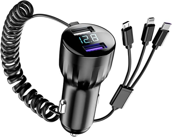 2025 Biloplader med 3 USB-porte - 100W Hurtigopladning til Android, iPhone & Type-C-FY-