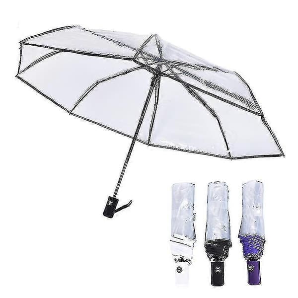 Compact Transparent Protective Umbrella - Automatic Open and Close Windproof and Rainproof 12 12