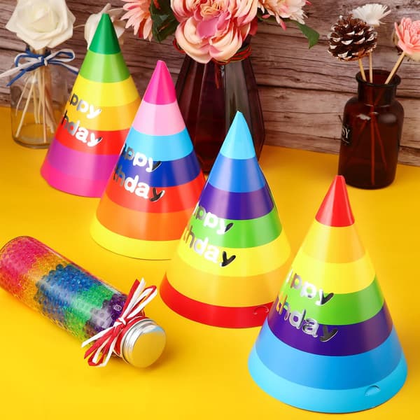 100 fødselsdagsfesthat Regnbuekegle papirfarve ParthDay hat chi