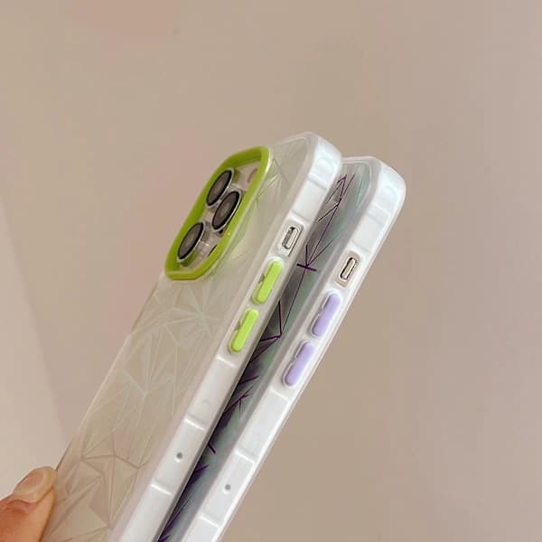 Laserskuret diamantmönstrat frostat telefonfodral för iPhone 12 Pro Max