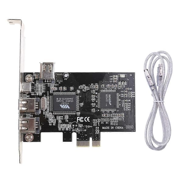 Videoopptakskort PCIe 3x 1394A Firewire PCI for Express til IEEE 1394