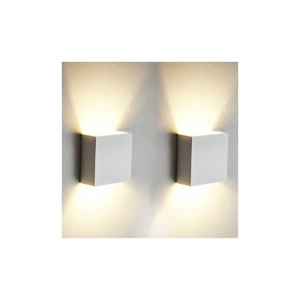 2-pack 6W LED-vägglampor för vardagsrum, sovrum, matsal, varmvitt