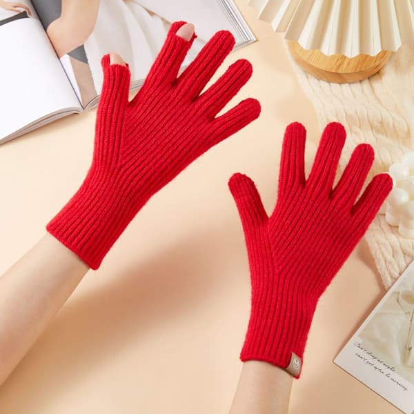 Men Women Winter Gloves - Touch Screen Cold Weather Thermal Red KLB