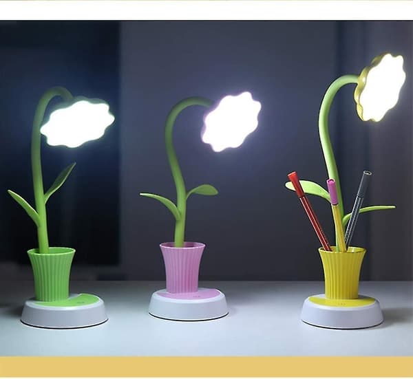USB-oppladbar fleksibel leselampe dimbar LED-bordlampe sengelampe med berøringssensor (