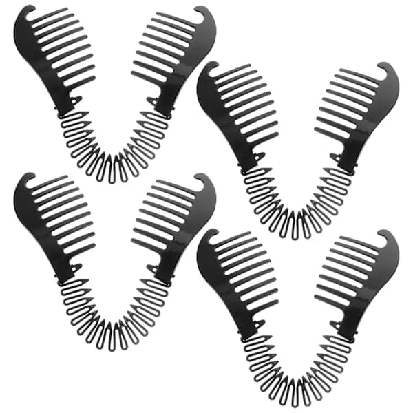 4 Pieces Interlocking Banana Comb Hair Clip Braid Tool Bendable Hair Combs for Women