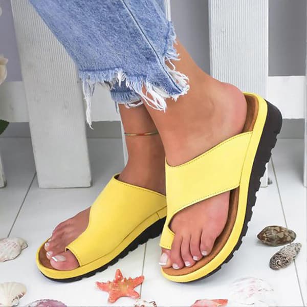 Toe Ring Slides Flip Flop Sandal Durable Thick Soled Shoes for Summer Holiday
