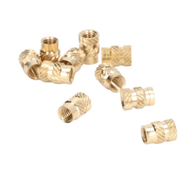 100pcs Brass Insert Wear Resistance Anti Corrosion Burr Free Knurled Threaded Insert for 3D Printer M4x8x6