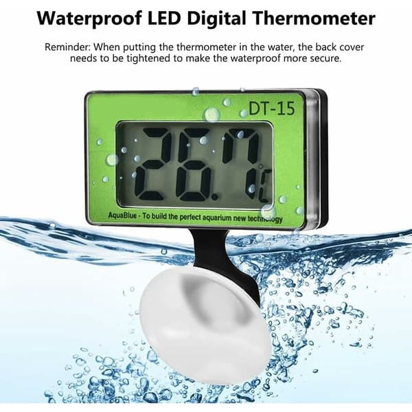 Akvarietermometer Akvarietemperaturmåleverktøy LCD Digitalt Vanntemperaturtermometer Digitalt Display Akvarietermometer med Sugekopp for Akvarium