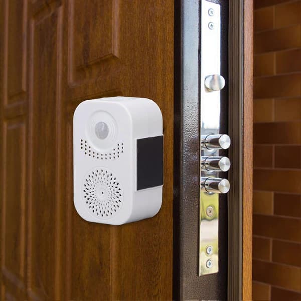 SSRGV Wireless Motion Sensor Doorbell Voice Reminder Welcome Chime Ringtones Volume Adjustment USB Charging for Home Store
