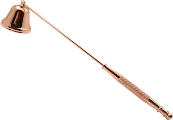 Lysslukker i rustfritt stål, vekeslukker, klokkeformet lyskutter, 20 x 3,8 cm, rosegull