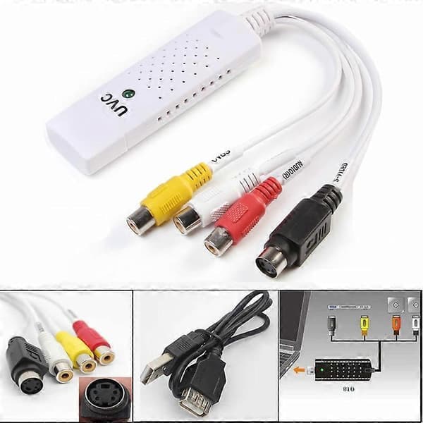 USB 2.0 Video TV-tuner Lydopptakskort Konverteringsadapter for Win 7 8 10 Mac
