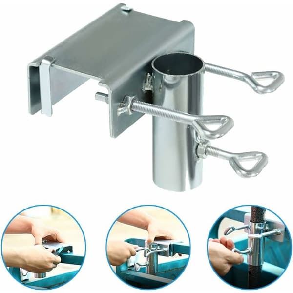Balkon Parasolholder - Kraftig Paraplystativ Klemmeholder Pladsbesparende Klemme, Den Robuste
