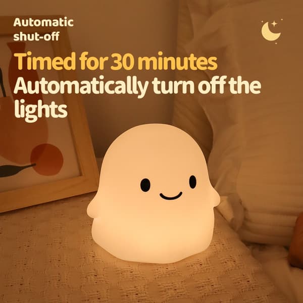 Ghost Warm Night Light - Silicone Touch Lamp with Adjustable Brightness
