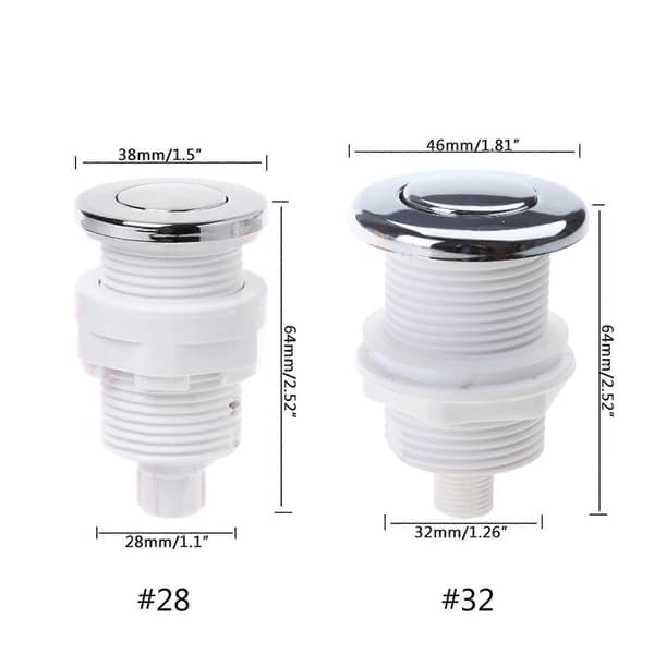 28mm/32mm On Off Air Pressure Switch Button For Bathtub Spa Waste Disposal Whirlpool Pneumatic Switch Control 32mm 32mm 32mm