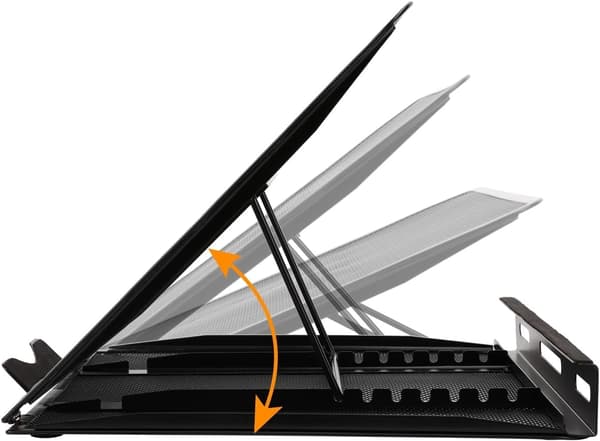 Ventileret Justerbart Ergonomisk Laptopstativ, 33 x 28,7 x 18,5 cm, Sort