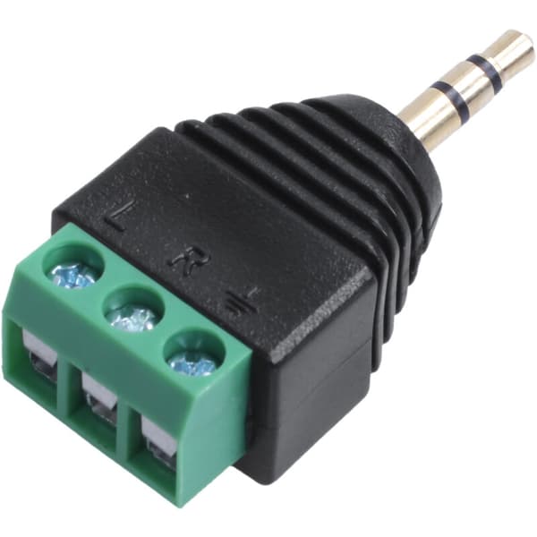 5 stk. 3,5 mm (1/8 tomme) stereo lydstik til AV 3 skrueterminal hunstik