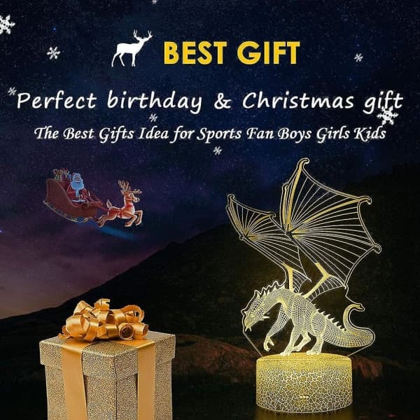 Dragon Lamp - Flying Dragon Night Light, Remote Control and 16 Color Illusion