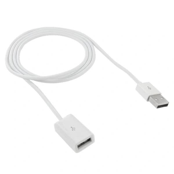 2-pak forlængerkabel USB - 1 meter Hvid Hvid Vit