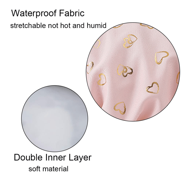 Shower caps, 3-pack women, waterproof and double layer