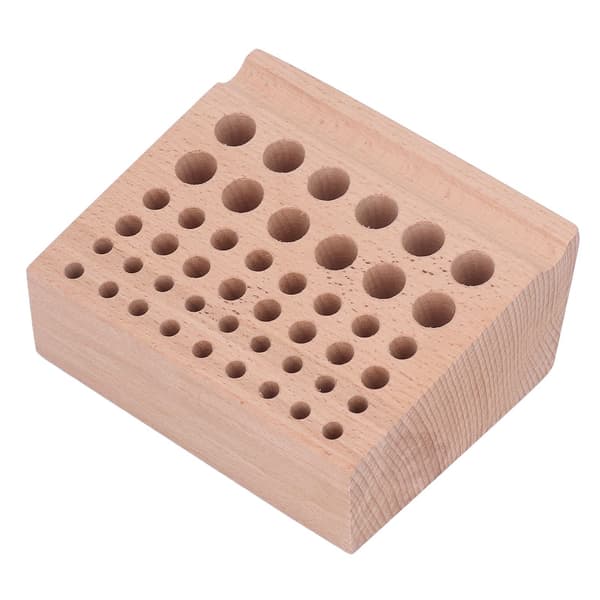 Leather Tool Holder 46 Holes Beech Wood Professional Leather Tool Organizer Storage Box for Leather Craft Tools