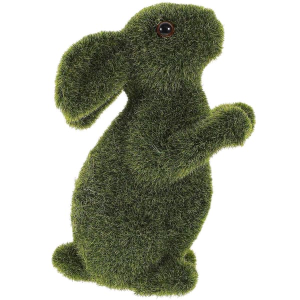 Easter Bunny Decoration Moss Hare Figurine Garden Artificial Moss Rabbit Easter Decor