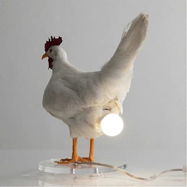 Funny Decor Chicken LED Lamp Chicken Egg Night Light Stuffed Egg Desk Lamp