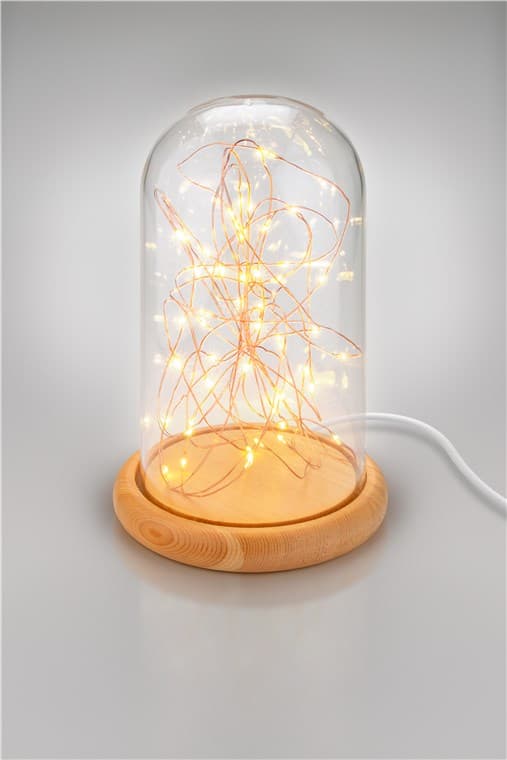 Lasikupu mikro-LED-valosarjalla Beige, Transparent, Vit