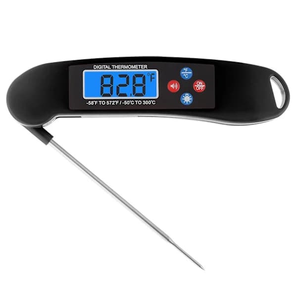 Talking Digital Meat Thermometer Super Fast Instant Read Thermometer With Backlight Black