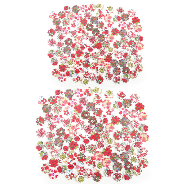 200 stk. malte blomsterknapper i tre, blandede DIY-sytilbehør med 2 hull, 20 mm