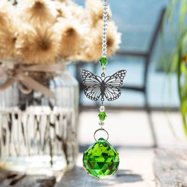 Sommerfuglkrystall solfanger glassanheng ornament bryllup