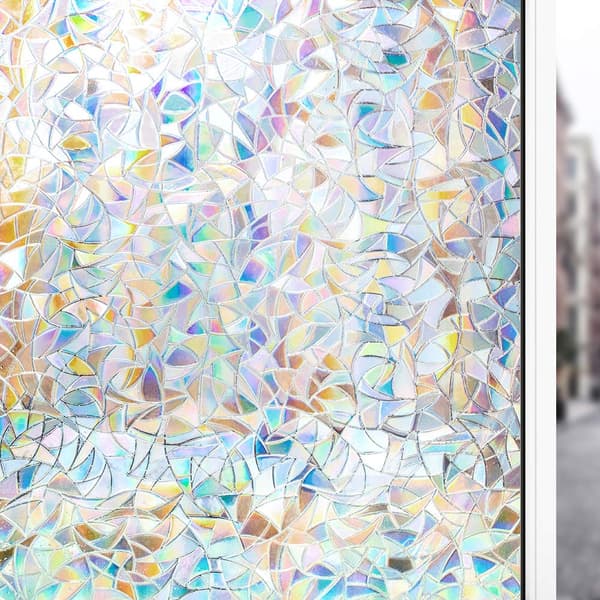 3D Rainbow Window Film Window Sticker for Privacy (30x300cm)