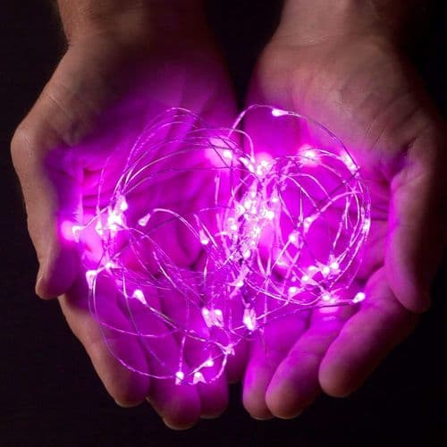 30 LED 3M rosa lyslenker, perfekt for