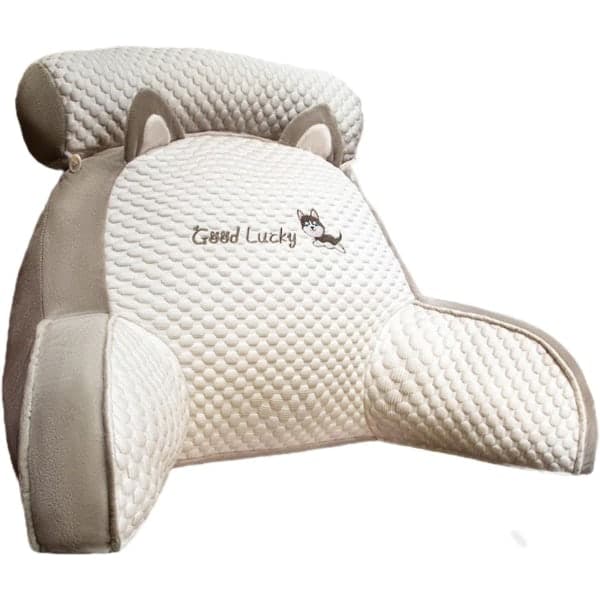 Reading pillow with armrests, backrest, reading mat, lumbar support, reading bed, with washable cover, 705025cm, coarse