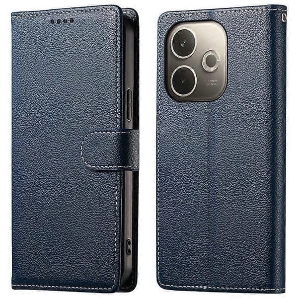 För Oppo A5 Pro 5G Ställfodral Lädertextur Plånboksfodral Magnetlås [DB] Mörkblå Dark Blue