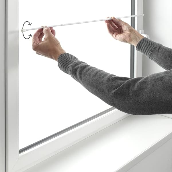 Gardinstang uten boring Ø 8 mm Hvit, Stål, 45-70 cm