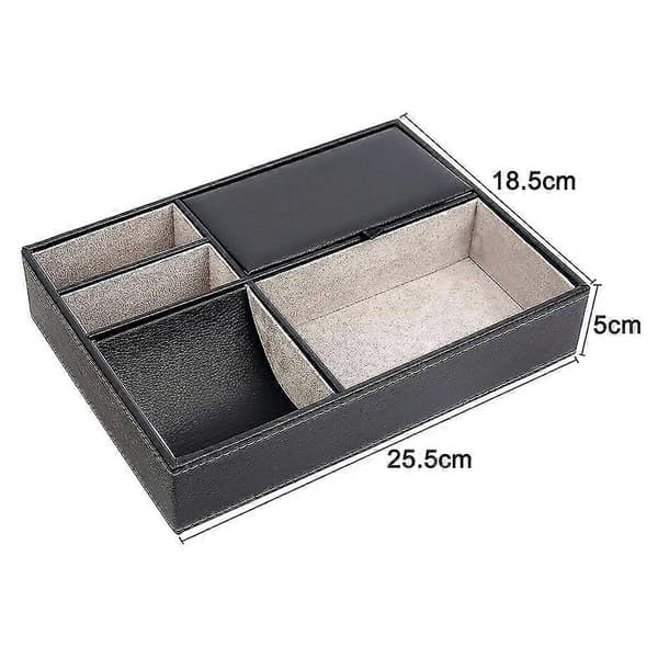 Læderopbevaringsboks til skrivebord, natbord eller kommode