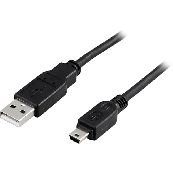 USB 2.0-kabel Typ A hane, Typ Mini B hane 3m, svart