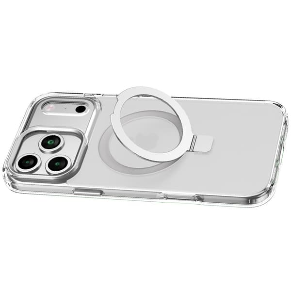 Sølv Magnetisk Stativdeksel Kompatibelt med iPhone 16 Pro Max - Støtsikkert og Anti-Fingeravtrykk