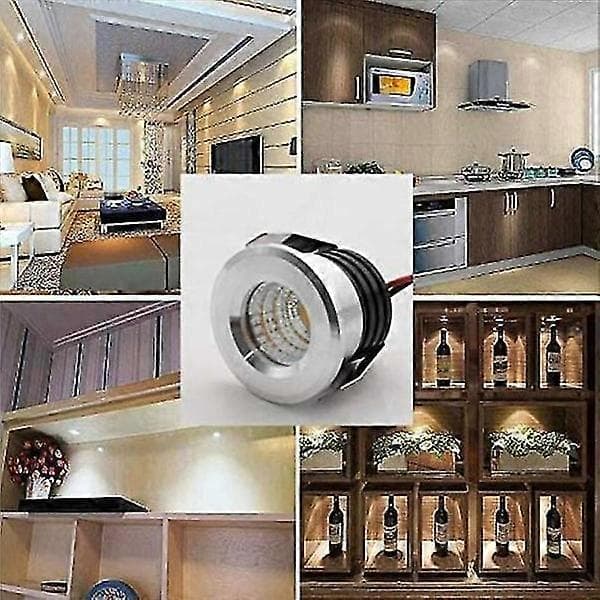 Sett med 4 mini innfelte LED-spotlights, 3 W, kaldhvitt lys hvitt [DB]
