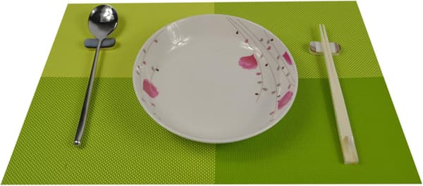 45 x 30 cm Ny rutig PVC/PET-bordstablett pm419, set om 6 grön -