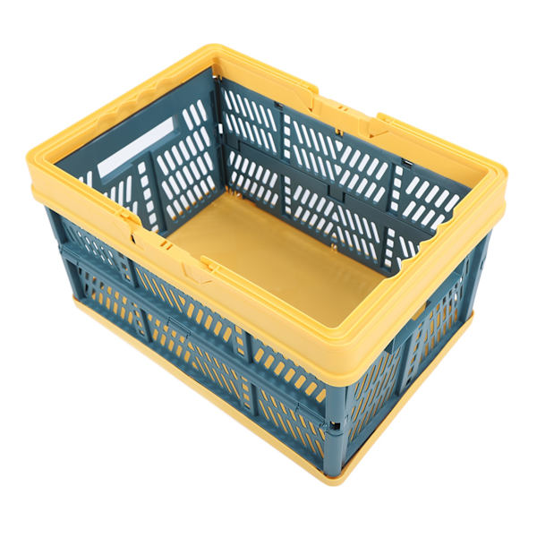 Foldable Baskets with Handles PP Waterproof Foldable Storage Boxes for Home Kitchen Bedroom Office Yellow Green Large Size