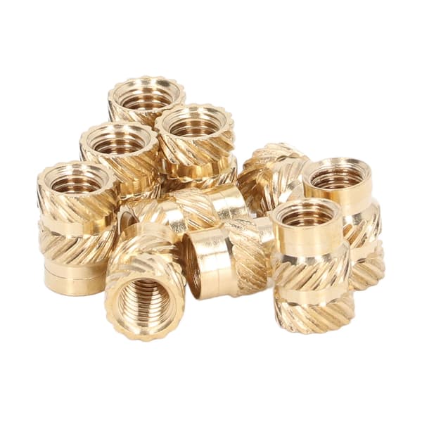 100pcs Brass Insert Wear Resistance Anti Corrosion Burr Free Knurled Threaded Insert for 3D Printer M4x8x6