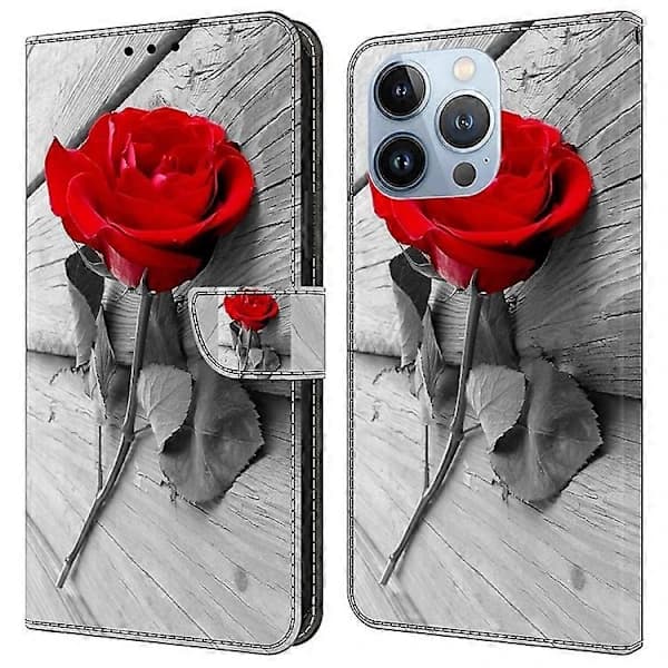 Kompatibelt för iPhone 16 Pro Plånboksfodral Magnetisk Stängning 3D Mönster Läder Telefonskal