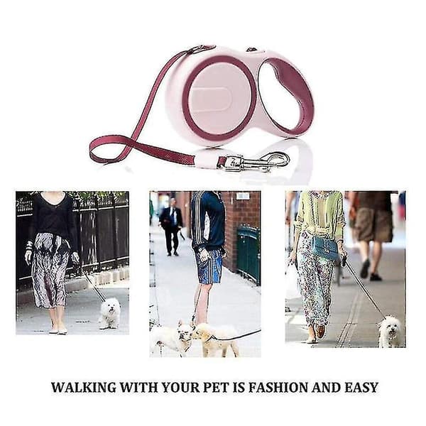 Dog Leashes for Small and Medium Dogs, Durable Nylon, Retractable Dog Leash, Leash (Burgundy)