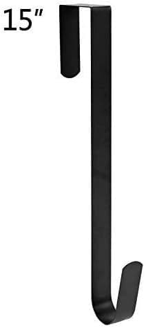 15\" Krans Hanger til Entrédør Metal Over Dør, Enkelt Hanger, Sort 2-pak